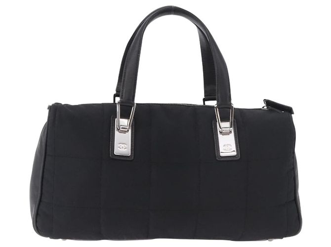 Chanel Square Stitch Boston Quilted Nylon Large Nero - vista 2