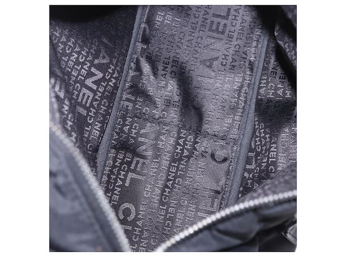 Chanel Square Stitch Boston Quilted Nylon Large Nero - vista 5