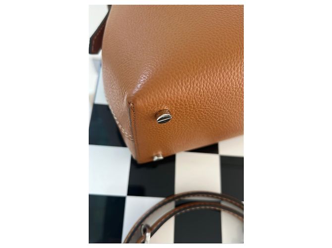 Borsa Totême in pelle martellata marrone - vista 4