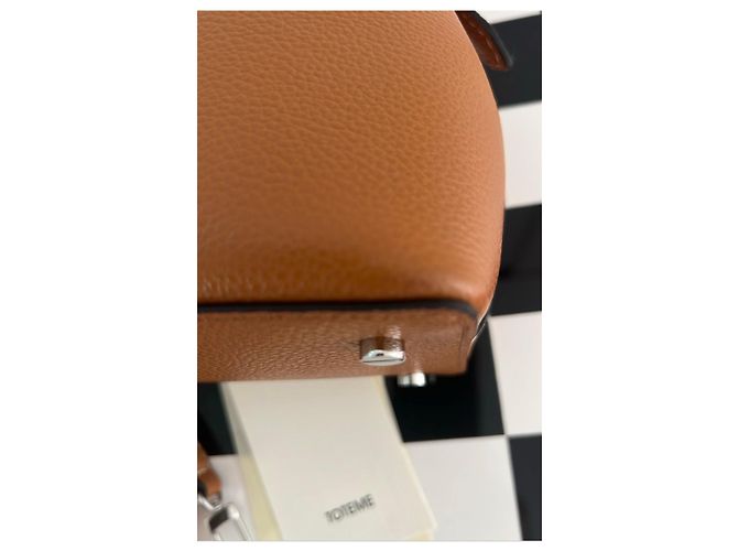Borsa Totême in pelle martellata marrone - vista 7