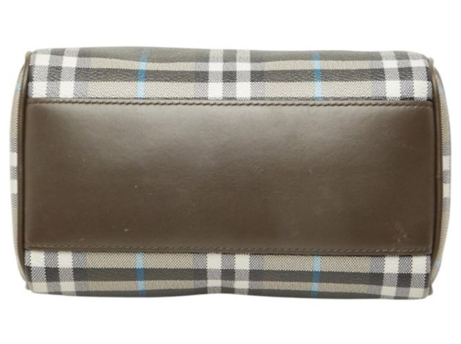 Burberry Check Mini Bowling Bag Weiß Blau Khaki - Ansicht 3