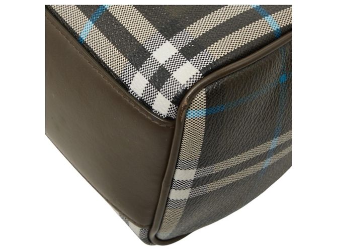 Burberry Check Mini Bowling Bag Weiß Blau Khaki - Ansicht 4