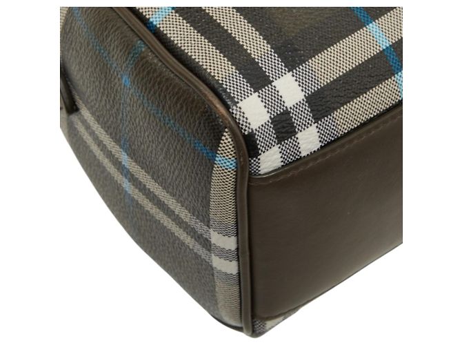 Burberry Check Mini Bowling Bag Weiß Blau Khaki - Ansicht 5