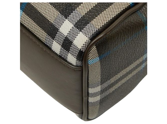 Burberry Check Mini Bowling Bag Weiß Blau Khaki - Ansicht 6