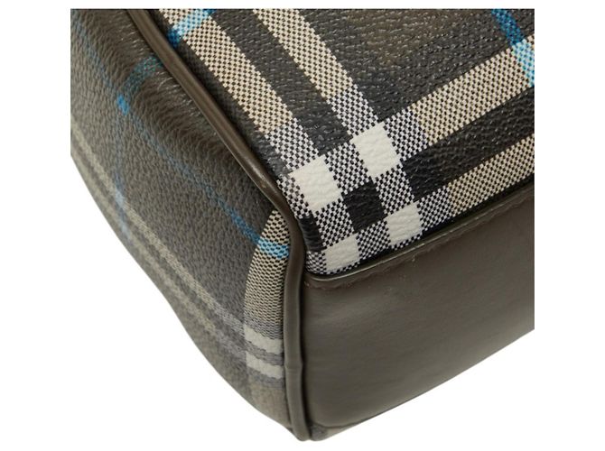 Burberry Check Mini Bowling Bag Weiß Blau Khaki - Ansicht 7