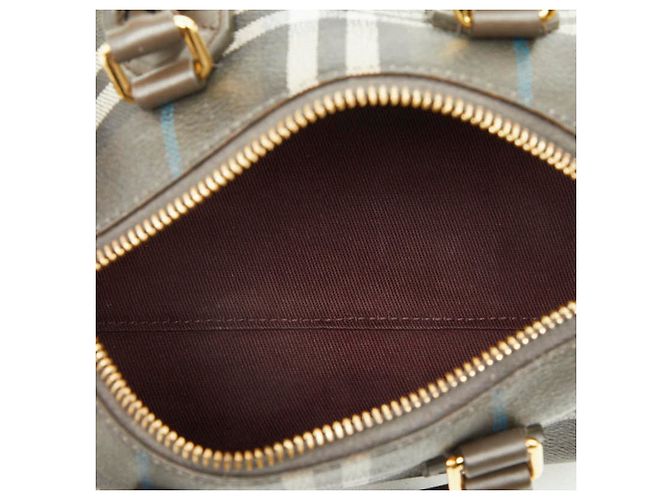 Burberry Check Mini Bowling Bag Weiß Blau Khaki - Ansicht 8