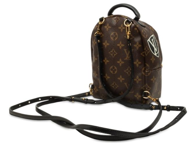 Mochila Mini Palm Springs Louis Vuitton Monogram World Tour Castaño Monograma - vista 2
