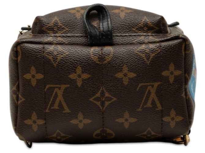 Mochila Mini Palm Springs Louis Vuitton Monogram World Tour Castaño Monograma - vista 3