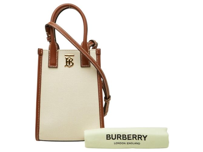 Borsa a mano Burberry Micro Francis TB Logo Marrone Crudo - vista 12