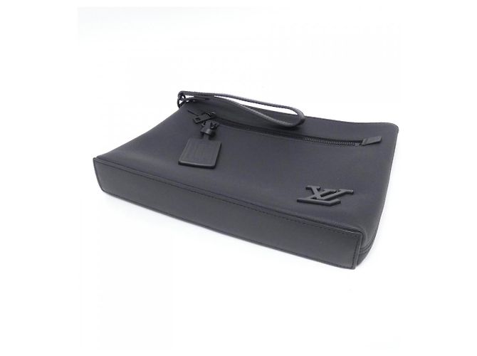 Pochette a mano Louis Vuitton LV Aerogram Takeoff Nero - vista 3