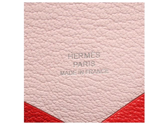 Hermès Hermes Calvi Verso Geldbörse - Münzbeutel Rot - Ansicht 5