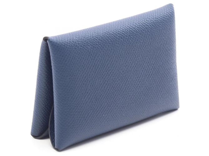 Hermès Hermes Calvi Duo Münzbeutel in Navy Marineblau - Ansicht 2