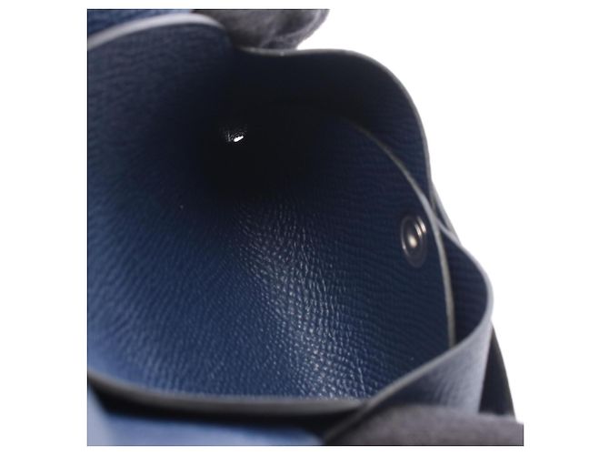 Hermès Hermes Calvi Duo Münzbeutel in Navy Marineblau - Ansicht 4