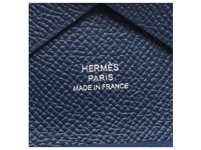 Hermès Hermes Calvi Duo Münzbeutel in Navy Marineblau - Ansicht 5