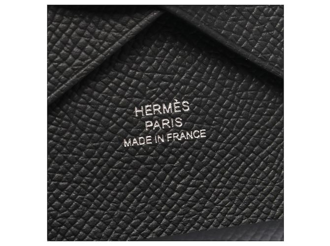 Hermès Hermes Calvi Duo Geldbörse/Münzbeutel Schwarz - Ansicht 5