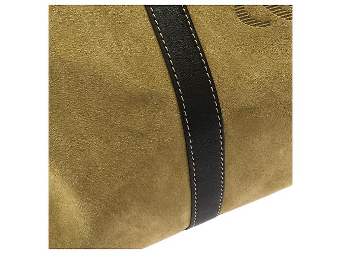 Borsa Boston Loewe in camoscio marrone e oro D'oro - vista 4