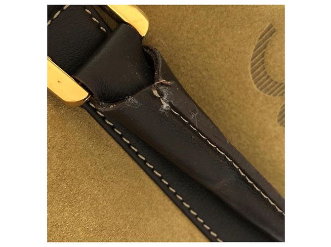 Borsa Boston Loewe in camoscio marrone e oro D'oro - vista 7