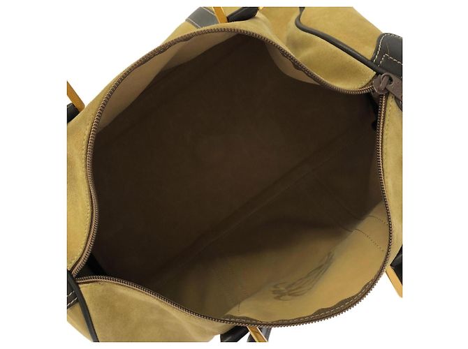 Borsa Boston Loewe in camoscio marrone e oro D'oro - vista 9