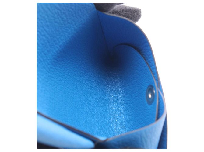 Hermès Hermes Calvi Duo Münzbeutel Blau - Ansicht 4