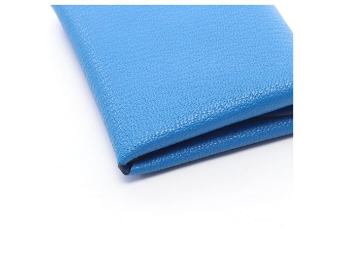 Hermès Hermes Calvi Duo Münzbeutel Blau - Ansicht 7