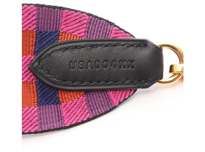 Hermès Hermes Bandoulière Sangle Maxi Quadrille Shoulder Strap Doré Orange Violet Bleu Marine - vue 5
