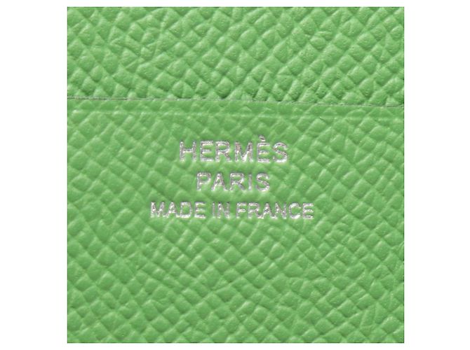 Hermès Hermes Bearn Combination Verso Tri-fold Wallet Green - view 5