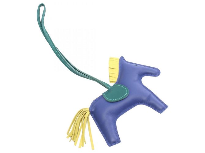 Hermès Hermes Rodeo MM Handbag Charm Blu D'oro Verde Giallo - vista 2
