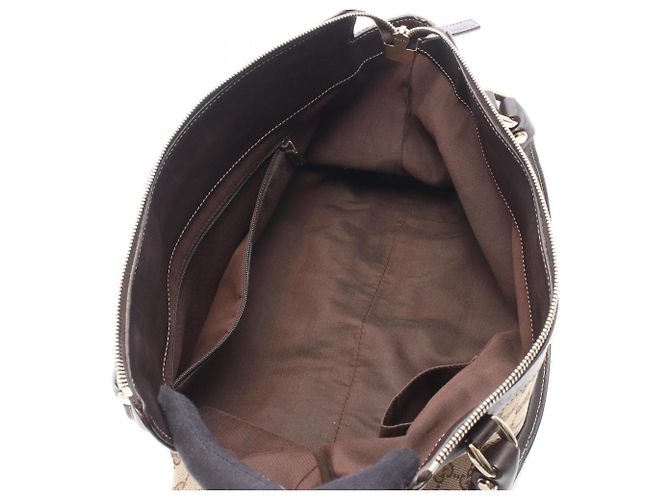 Borsa Tote Gucci Abbey GG Canvas Marrone Beige - vista 3
