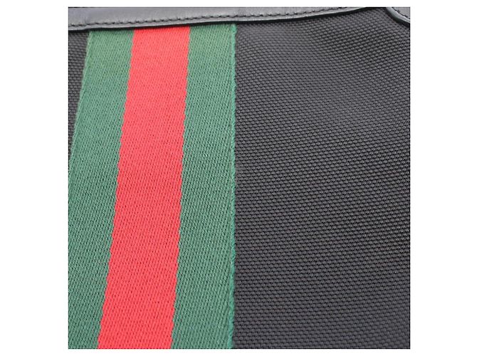 Borsa a tracolla piatta Gucci Web Stripe Nero Rosso Verde - vista 5