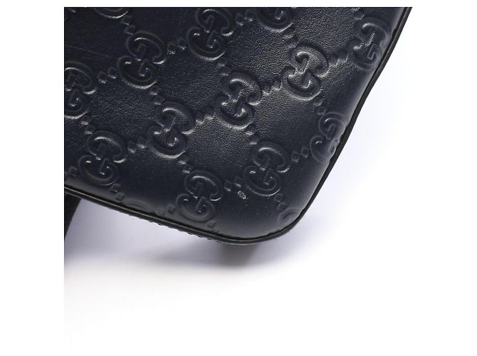 Borsa a tracolla Gucci Guccissima in pelle blu navy - vista 6