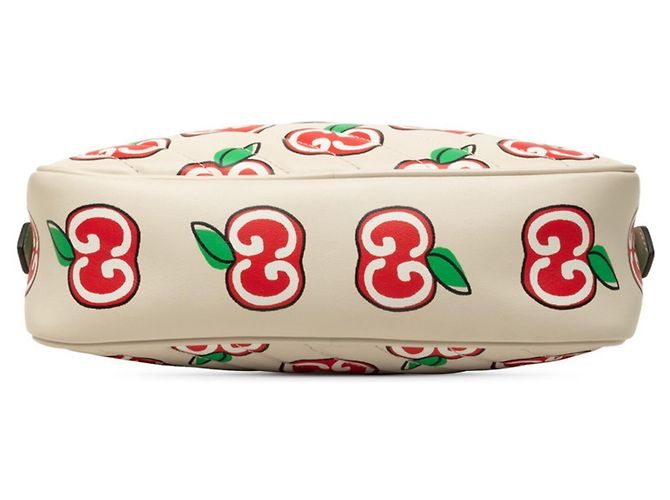 Borsa a tracolla con catena Gucci GG Marmont Apple Bianco - vista 3