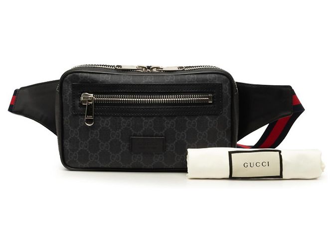 Borsa a tracolla Gucci GG Supreme Sherry Line Marrone Nero - vista 7