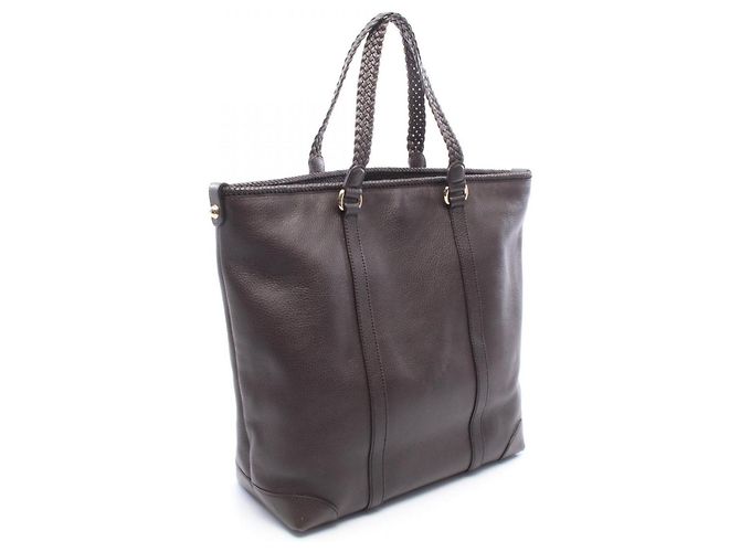 Borsa Tote Gucci Marrakech in pelle marrone - vista 2