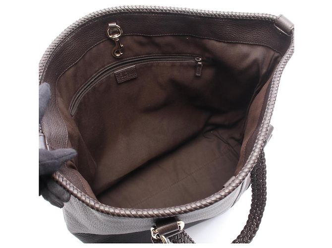 Borsa Tote Gucci Marrakech in pelle marrone - vista 3