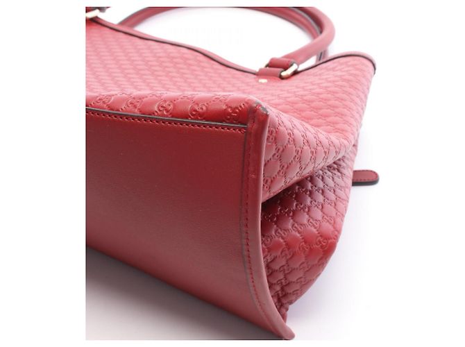 Borsa Tote Gucci Microguccissima in pelle rossa Rosso - vista 8