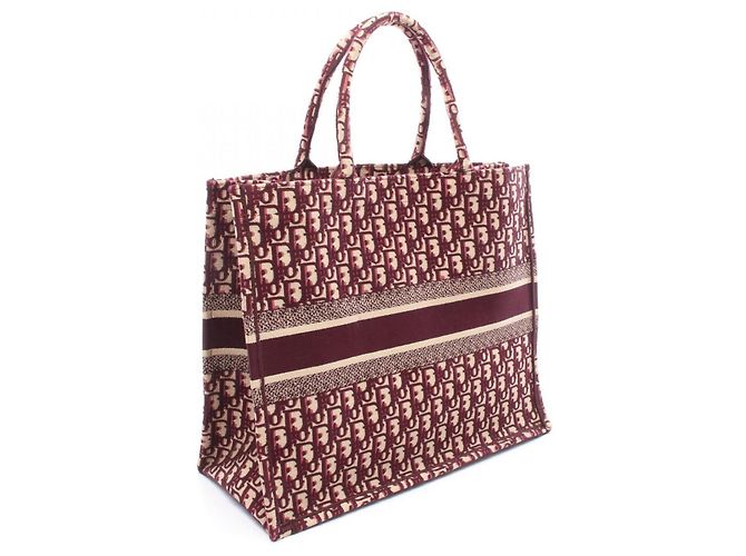 Christian Dior BOOK TOTE Borsa Tote Grande Beige Bordò - vista 2