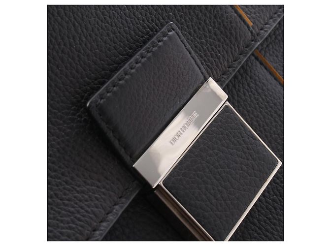 Christian Dior Porte-documents/Sac à main en cuir noir - vue 7