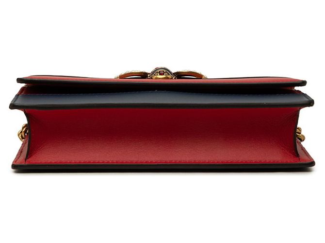 Borsa a tracolla Gucci Queen Margaret con motivo ape Bianco Rosso Blu navy - vista 3