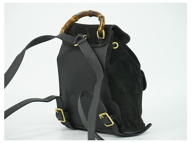 Gucci Vintage Bamboo Suede Mini Nero - vista 2