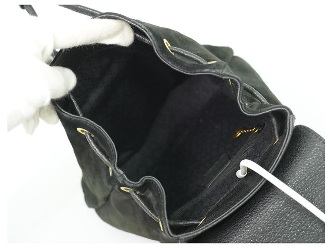 Gucci Vintage Bamboo Suede Mini Nero - vista 3