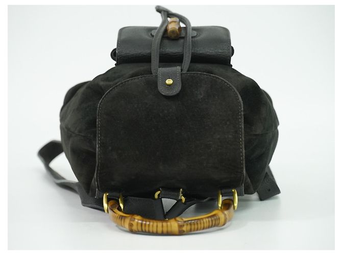 Gucci Vintage Bamboo Suede Mini Nero - vista 6