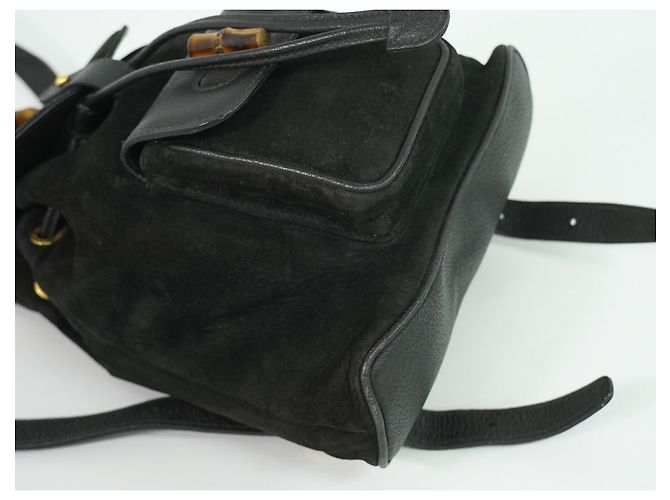 Gucci Vintage Bamboo Suede Mini Nero - vista 7