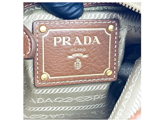 Prada Logo Canvas Small Beige - vista 6
