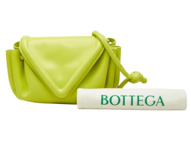 Bottega Veneta Beak Small Triangle Flap Schultertasche Grün Gelb - Ansicht 8