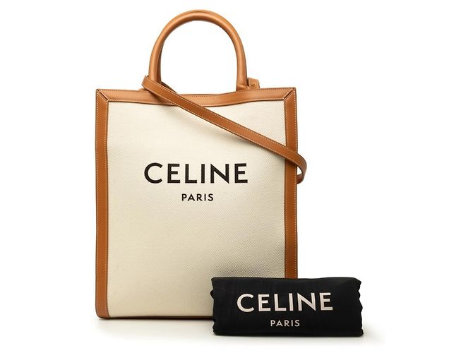 Céline Borsa Celine Vertical Cabas Small Marrone Crudo - vista 7
