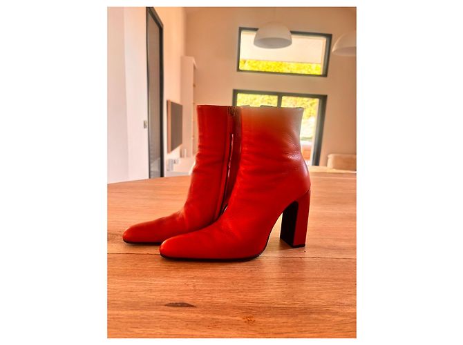 Balenciaga Botines de cuero rojos Roja - vista 2