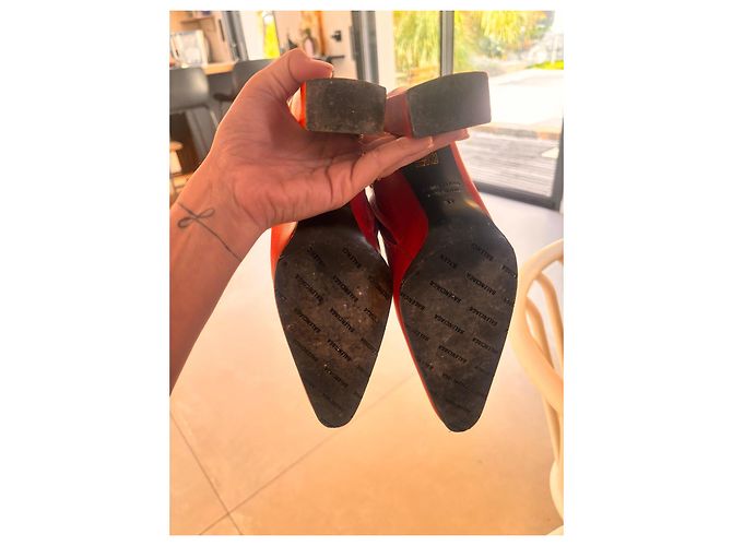 Balenciaga Botines de cuero rojos Roja - vista 8