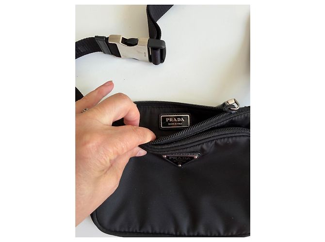 Sac ceinture Prada en nylon Noir - vue 4