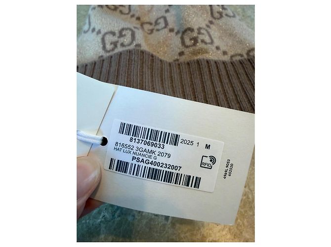 Berretto Gucci GG Monogram in Cashmere Beige - vista 6