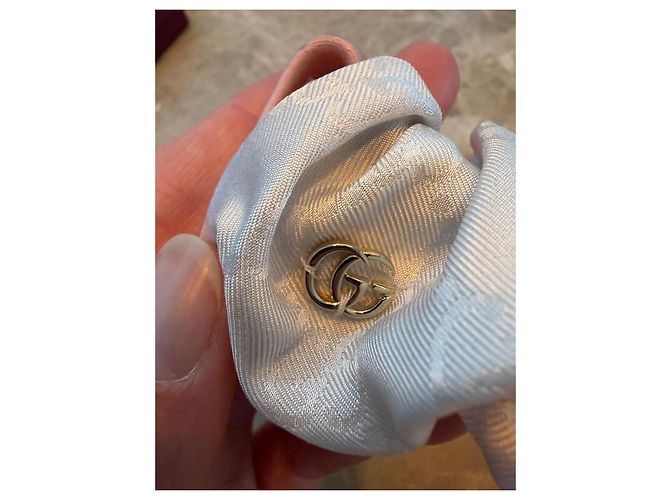 Gucci GG Marmont Scrunchie in seta Rosa Bianco - vista 7